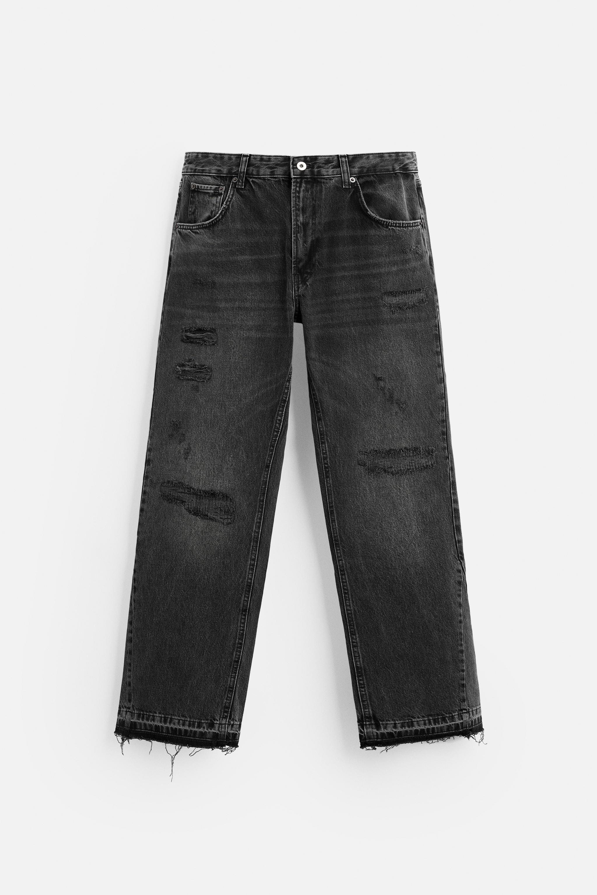 Distressed flared jeans